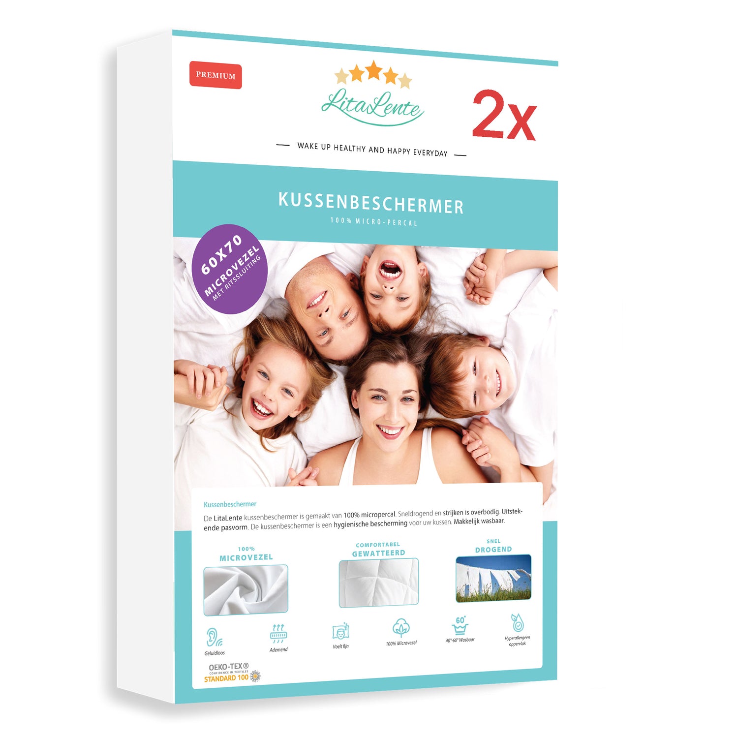 Bafra - 2x Kussenbeschermer Microvezel Wit - 60x70 - Antibacteriëel Kussenbeschermer Bafra - 2x Kussenbeschermer Microvezel Wit - 60x70 - Antibacteriëel Kussenbeschermer