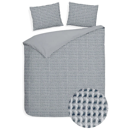 Dekbedovertrek Wafel - 100% katoen - lichtgrijs