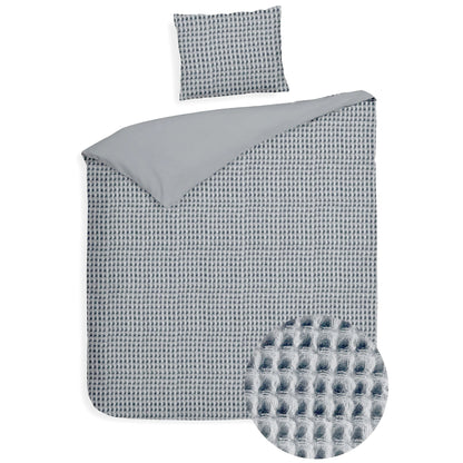 Dekbedovertrek Wafel - 100% katoen - lichtgrijs