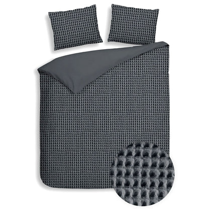 Dekbedovertrek Wafel - 100% katoen - Antraciet