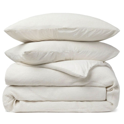 Dekbedovertrek Wafel - 100% katoen - crème