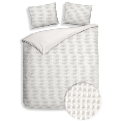 Dekbedovertrek Wafel - 100% katoen - crème