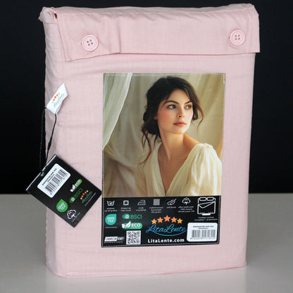 Dekbedovertrek Wafel - 100% katoen - Roze