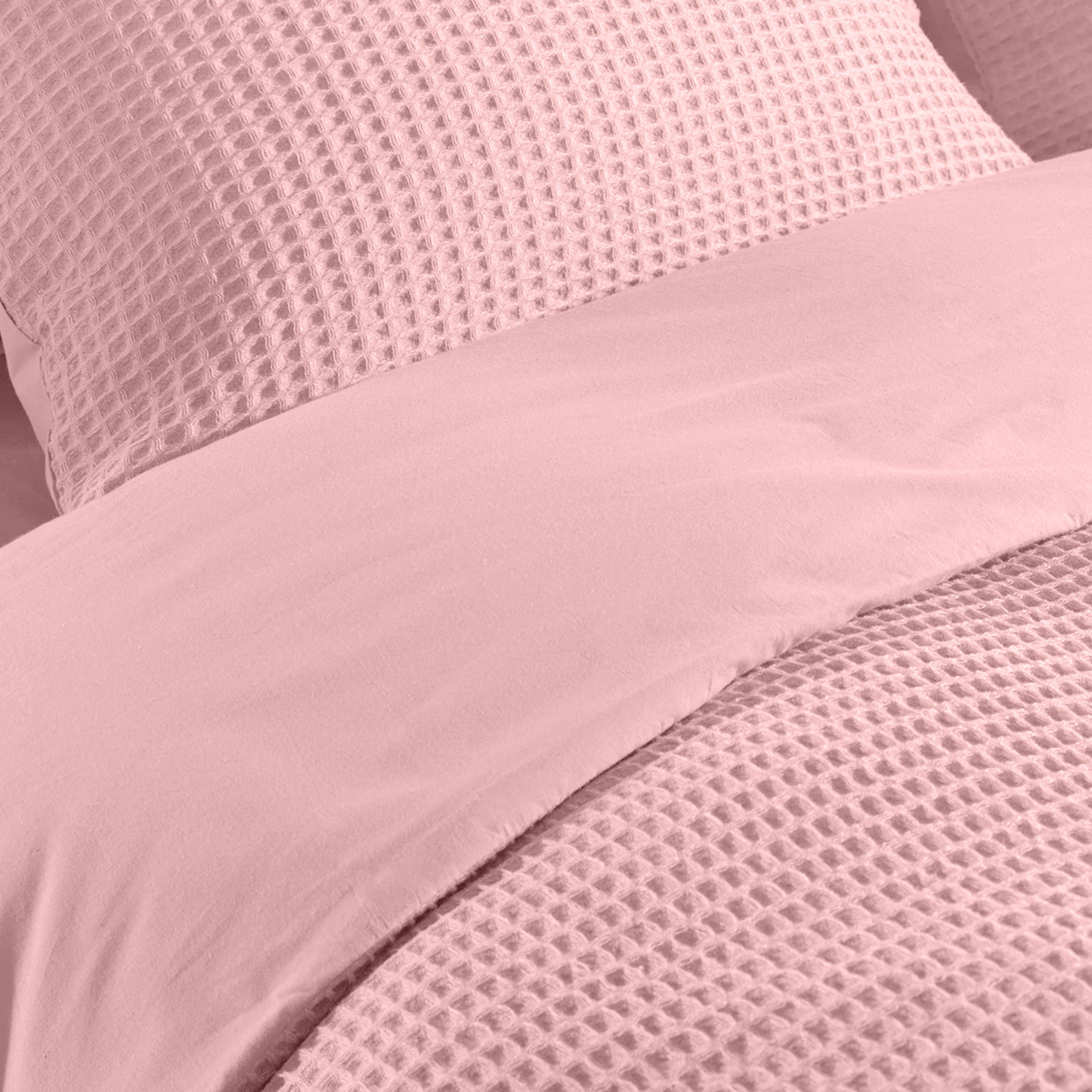 Dekbedovertrek Wafel - 100% katoen - Roze