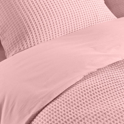 Dekbedovertrek Wafel - 100% katoen - Roze
