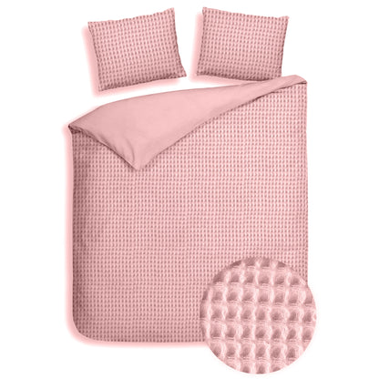 Dekbedovertrek Wafel - 100% katoen - Roze