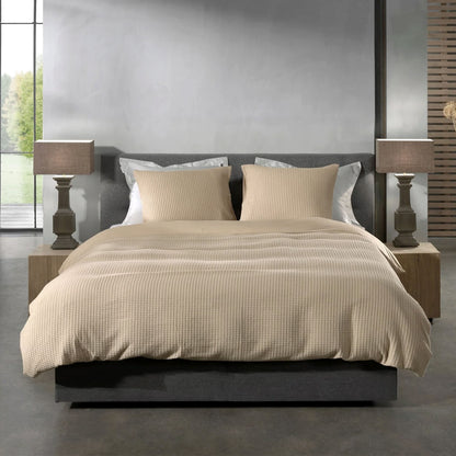 Dekbedovertrek Wafel - 100% katoen - Taupe