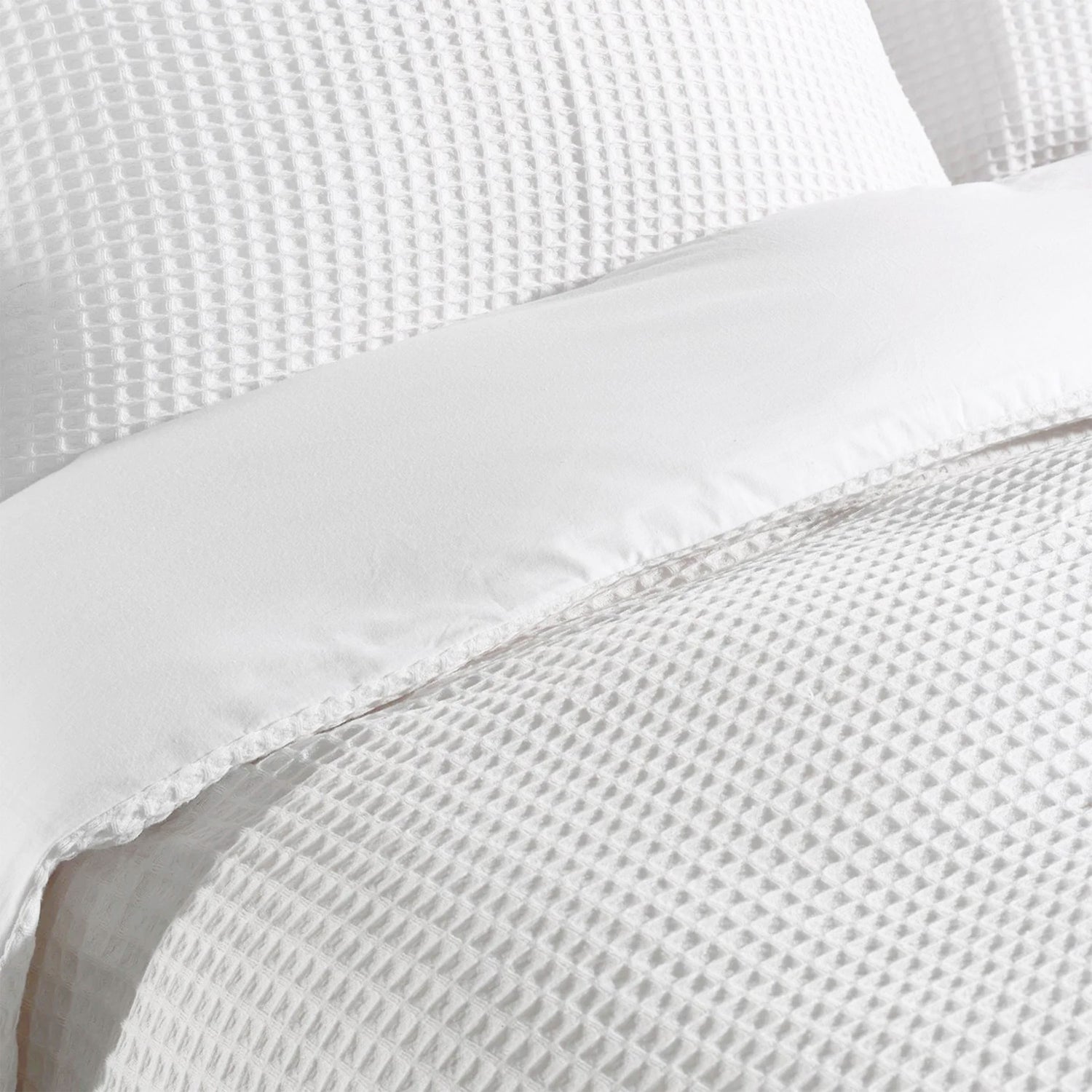 Dekbedovertrek Wafel - 100% katoen - wit