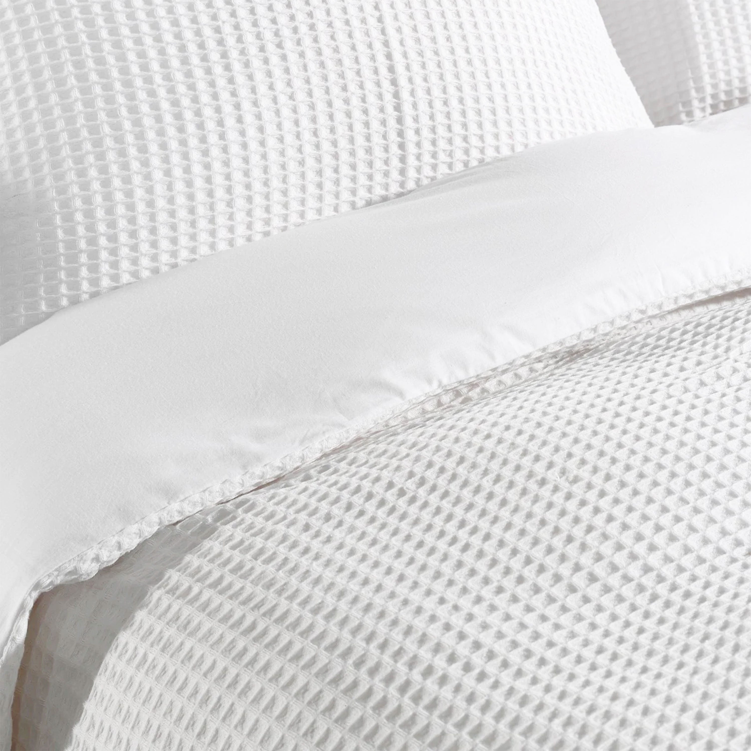 Dekbedovertrek Wafel - 100% katoen - wit