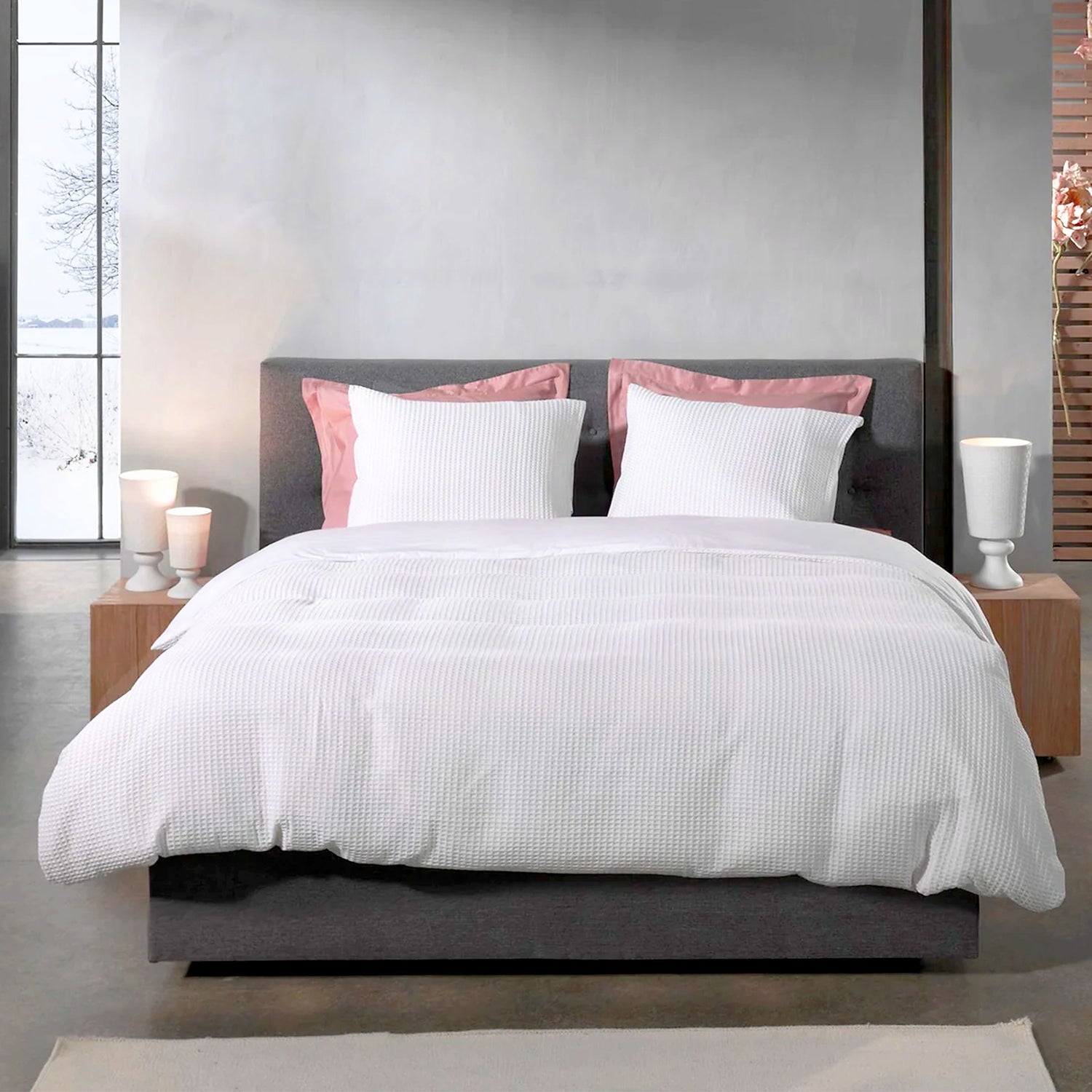 Dekbedovertrek Wafel - 100% katoen - wit