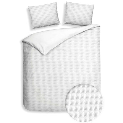 Dekbedovertrek Wafel - 100% katoen - wit