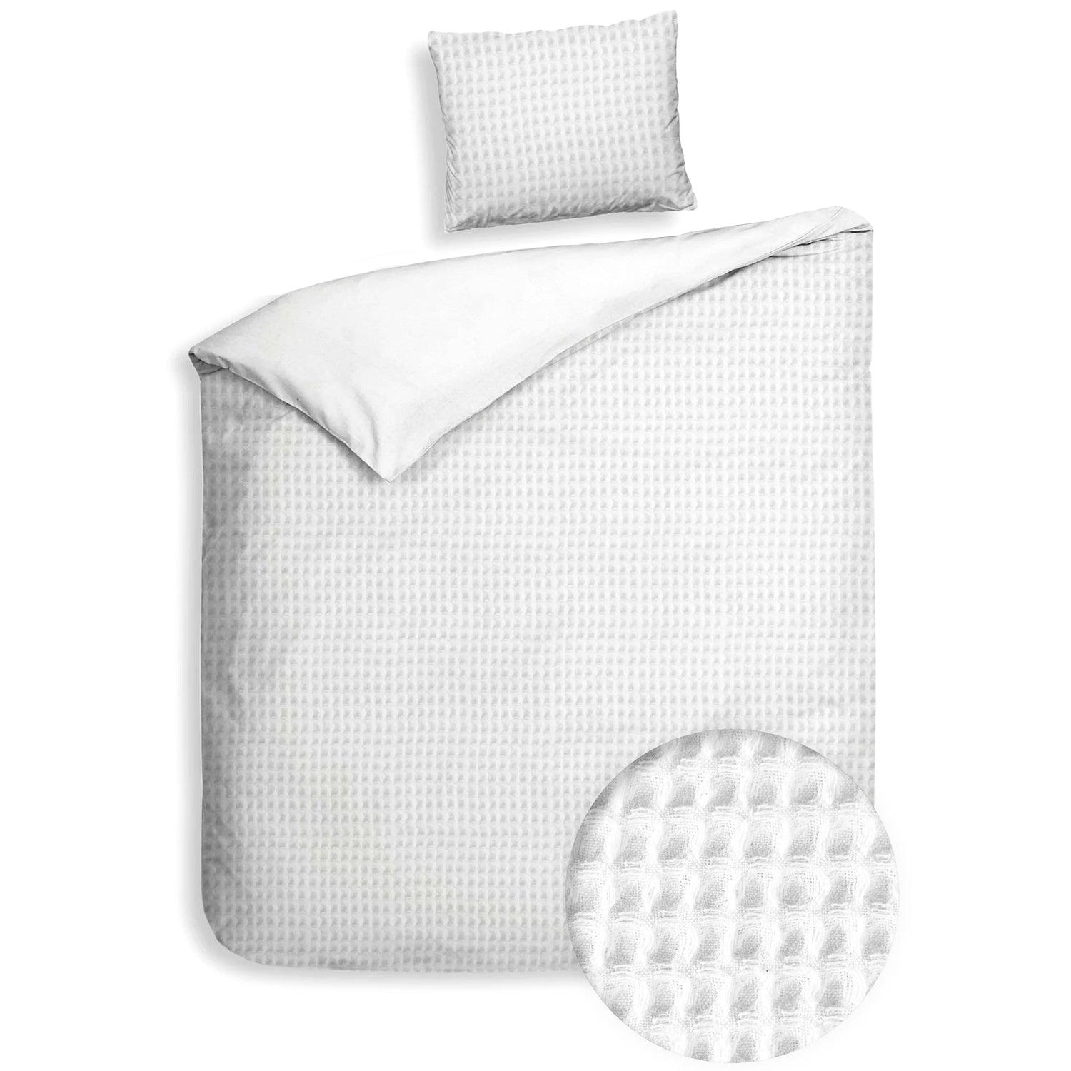 Dekbedovertrek Wafel - 100% katoen - wit