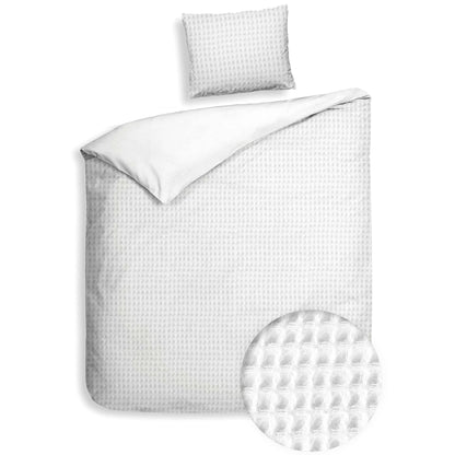 Dekbedovertrek Wafel - 100% katoen - wit