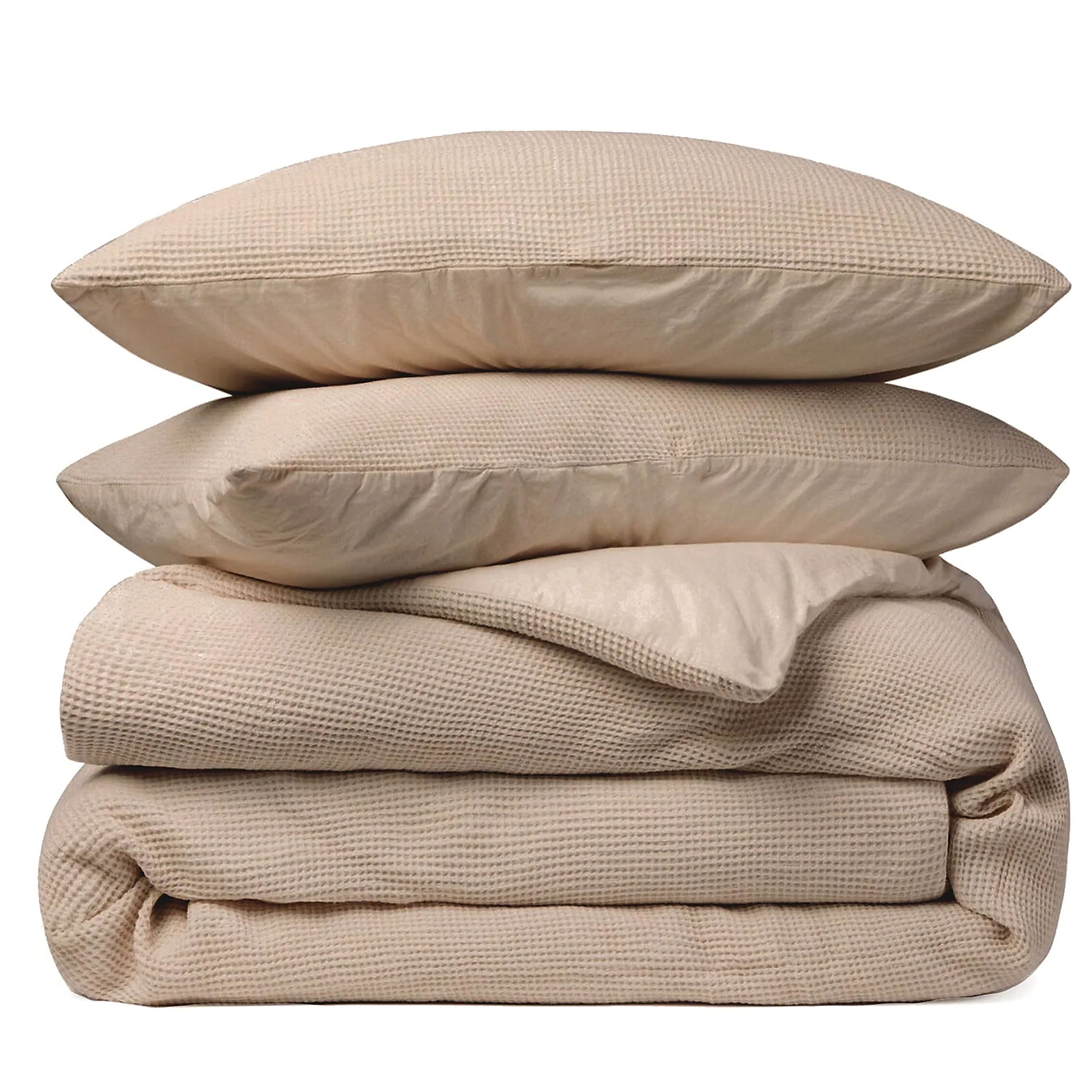 Dekbedovertrek Wafel - 100% katoen - zand