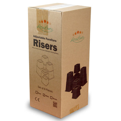 Furniture raisers | Black | Set of 8 | 4 high and 4 short | 8, 13 and 21 CM