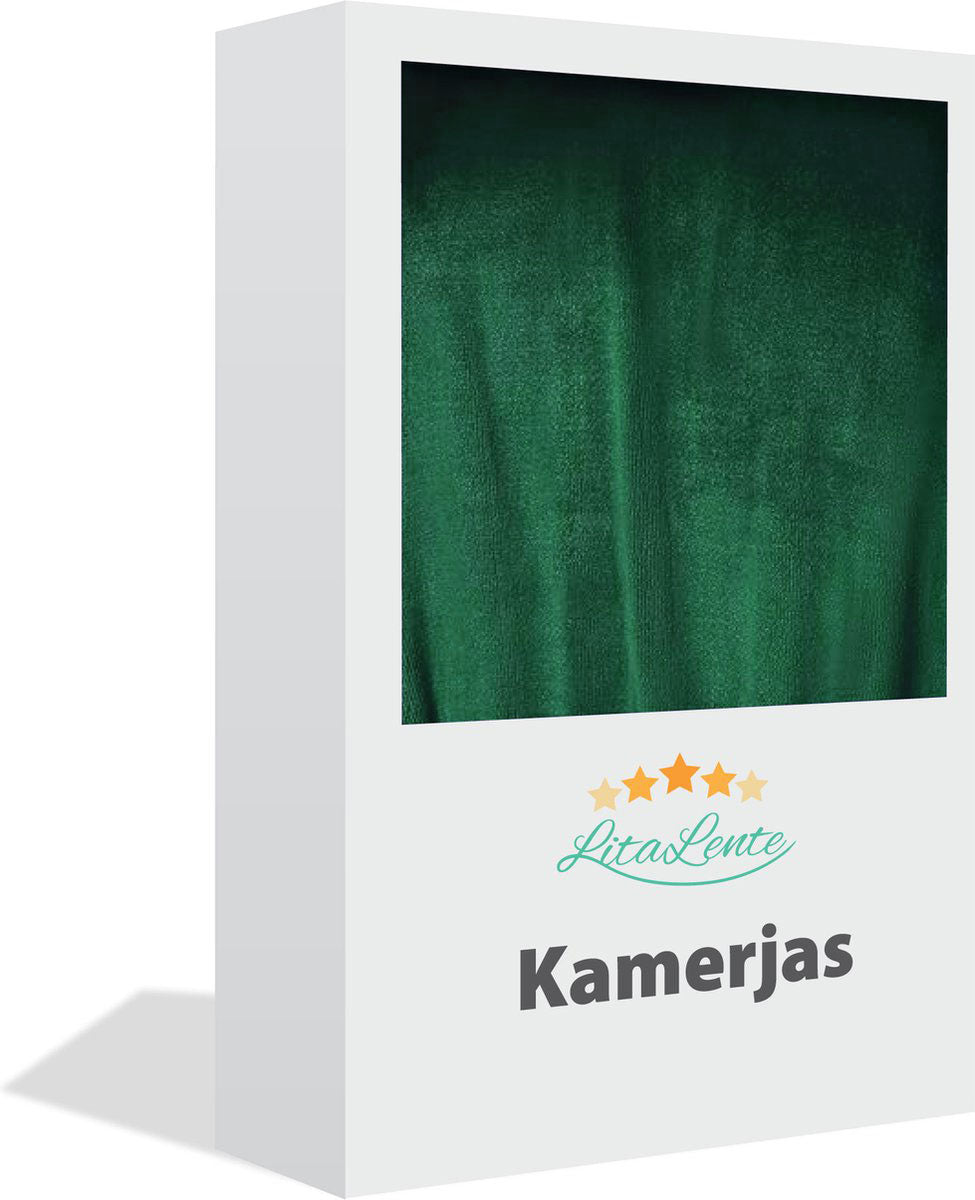 Kamerjas - fleece Badjas - sjaalkraag - Groen- 30 dagen uitproberen - Badjas Voor hem &amp; haar - Unisex Badjas - Unisex Kamerjas