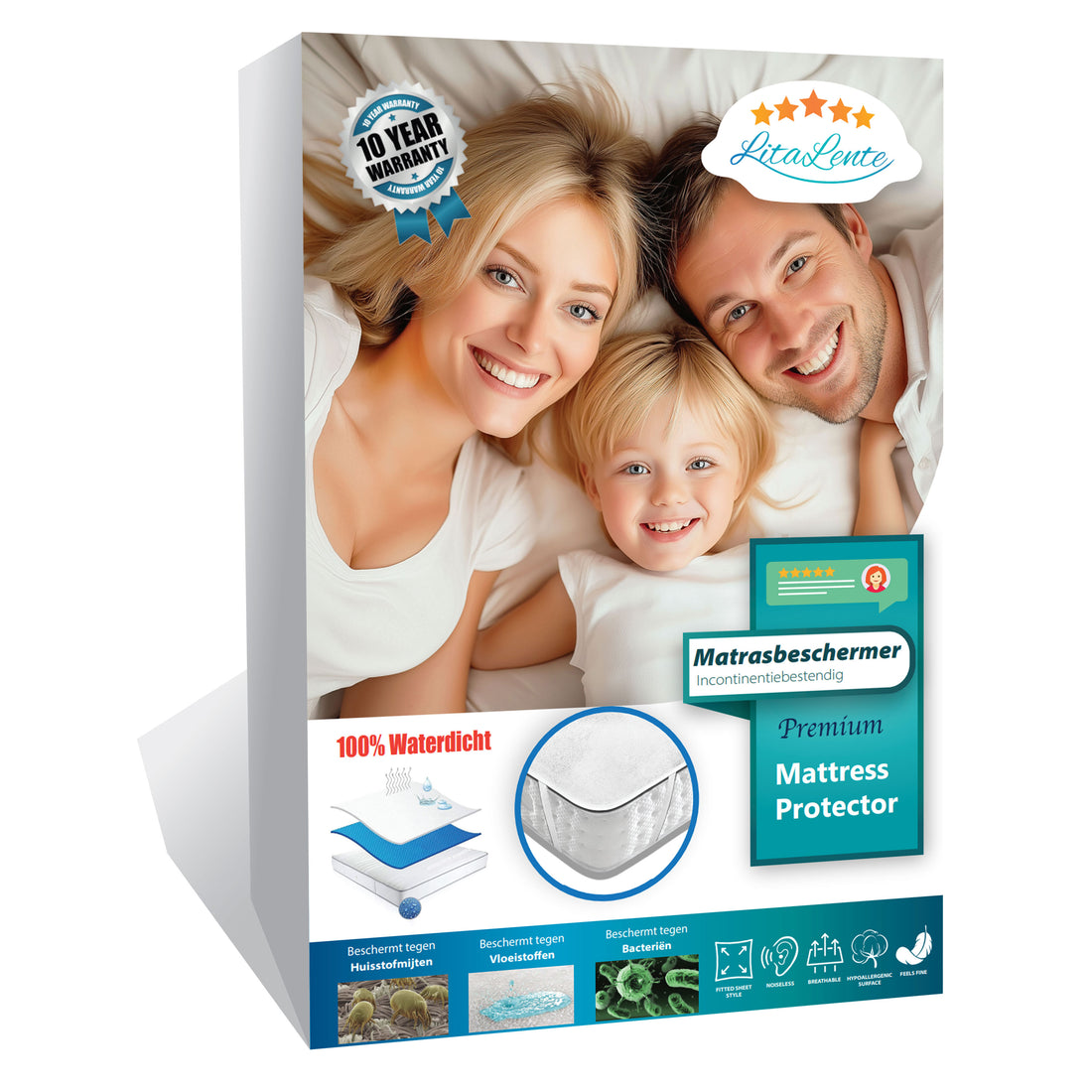 Waterdichte matrasbeschermer - 4 elastieken