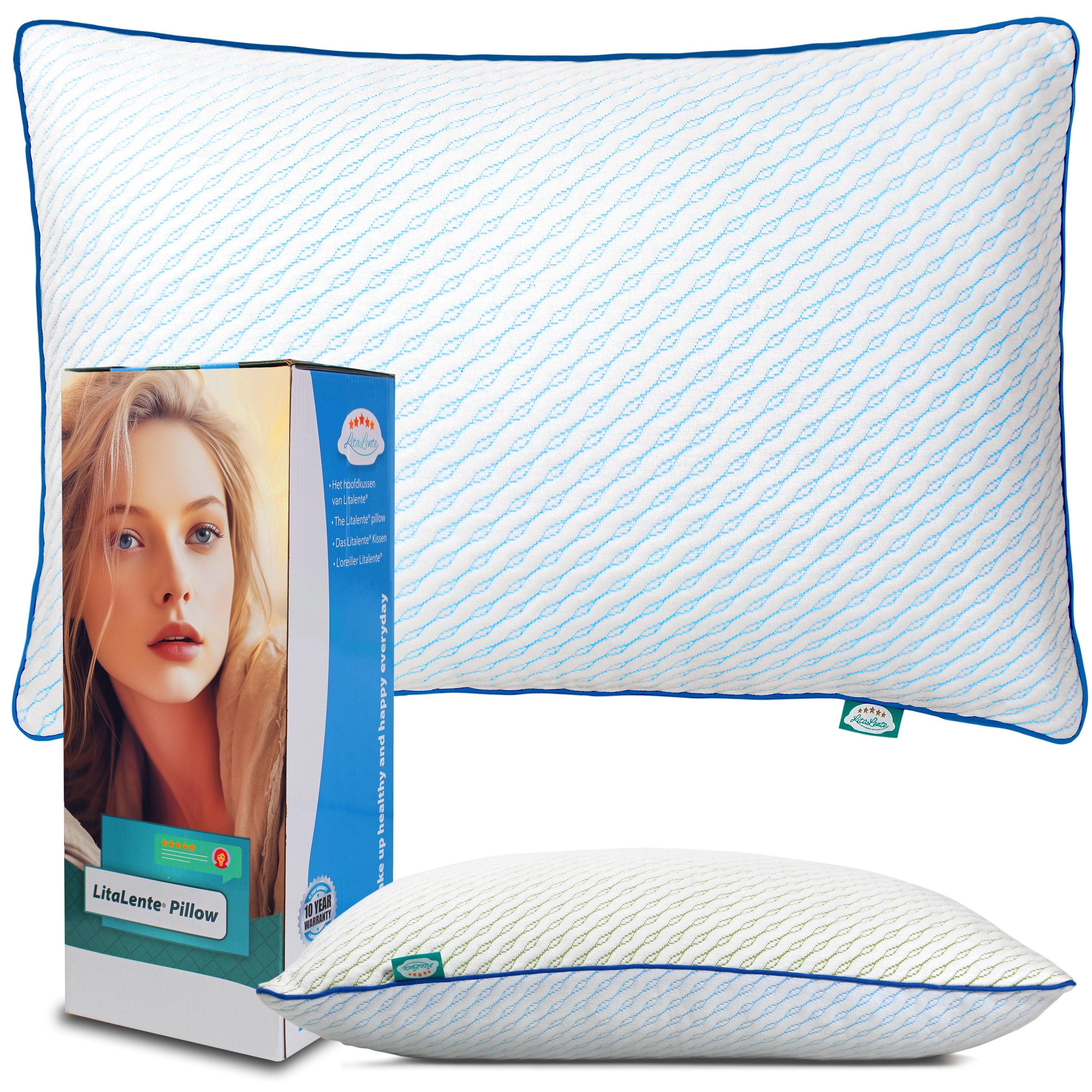 Litalente Pillow - Pillow (set of 2) - including 100 grams of extra memory foam