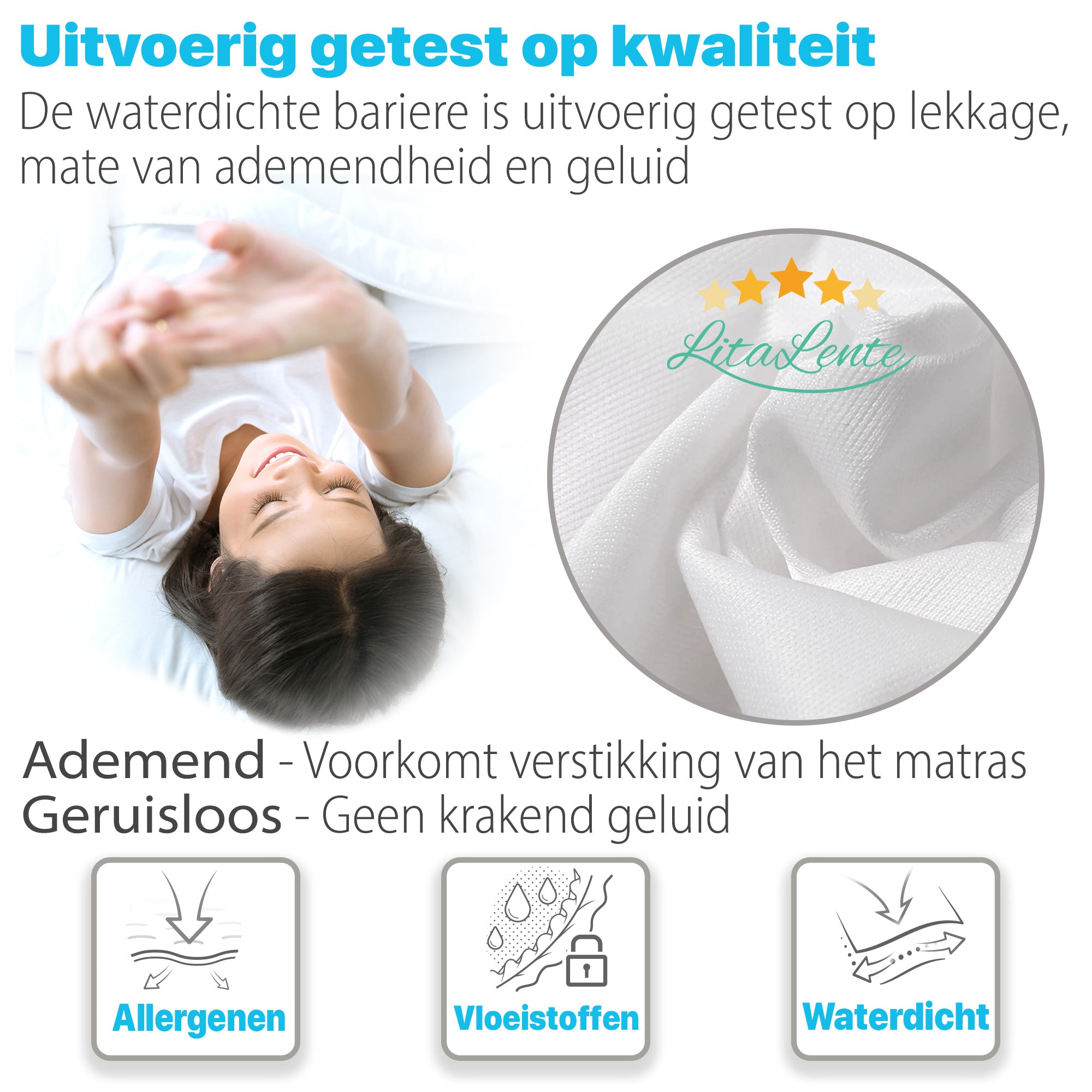 Waterdichte matrasbeschermer - 4 elastieken