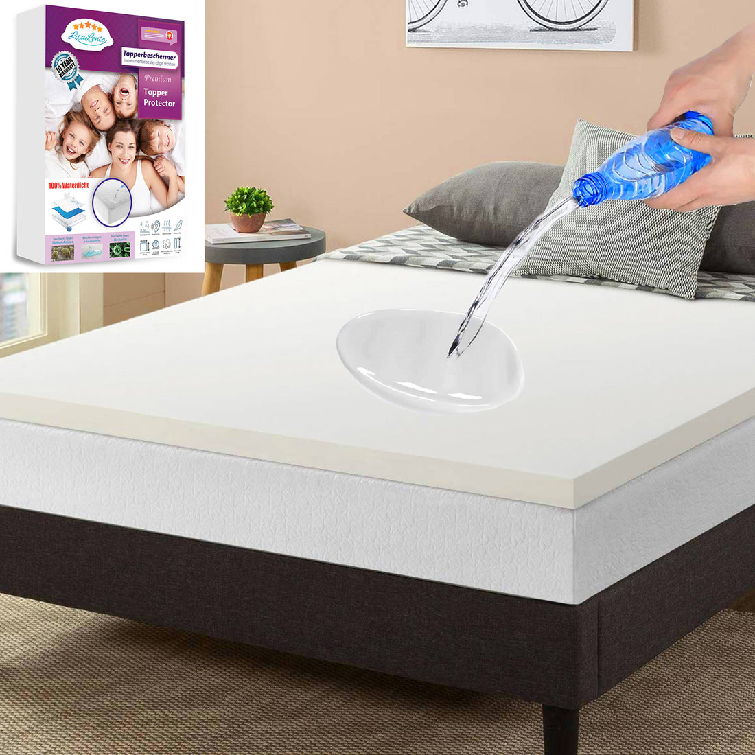 Topperbeschermer Waterdicht - molton - 100% katoenen badstof