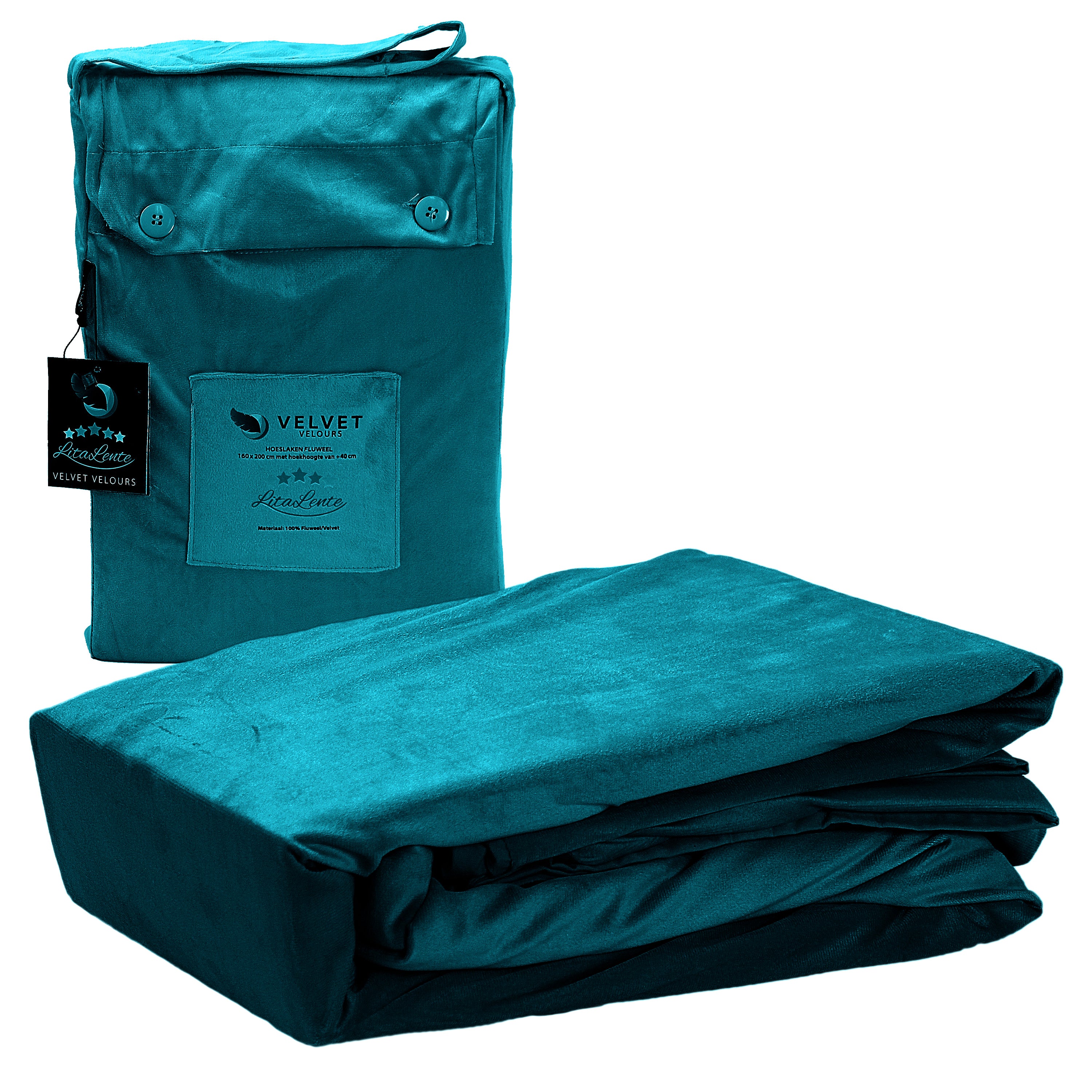 Duvet cover Velvet Couture - Velvet - Petrol Blue