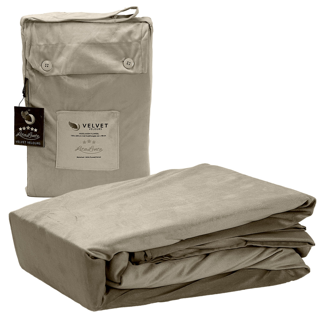 Duvet cover Velvet Couture - Velvet - Taupe-Grey