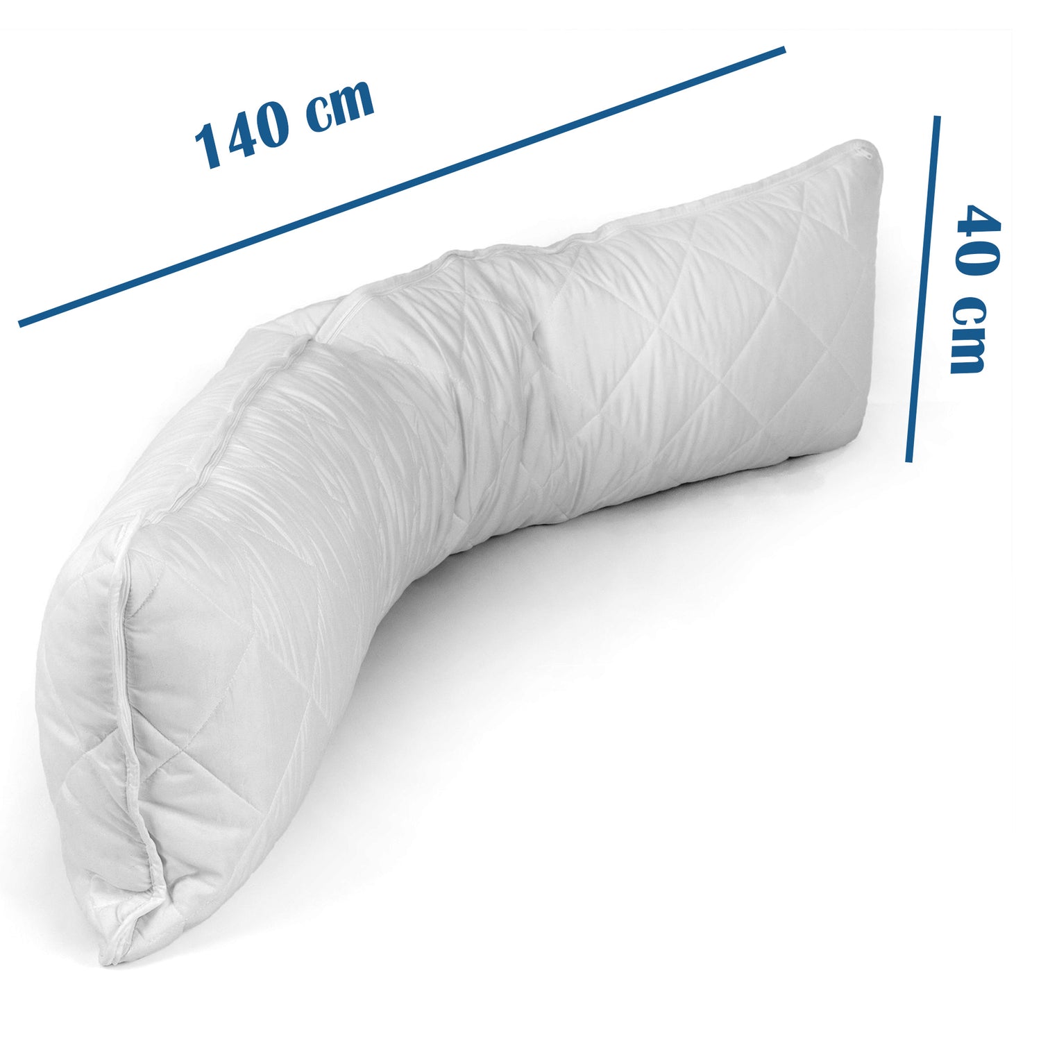 Ergonomic Body Pillow (Set of 2) - pregnancy pillow 40x140 cm - body pillow soft padded cover in white support cushion Side sleeping pillow Oeko-Tex 40 x 140 x 15 cm…