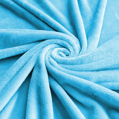 Fleece Plaid - Babyblauw - Fleece deken - hoogwaardige deken, zachte deken, microvezeldeken als bankhoes, sprei, plaid of woonkamerdeken, 150 x 200 cm