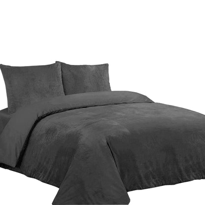 Dekbedovertrek Velvet Couture - Fluweel - Dekbedovertrek  - Antraciet - instopstrook - Fluweel Zacht - Afgewerkt met Drukknoopjes