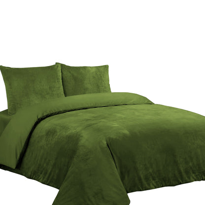 Dekbedovertrek Velvet Couture - Fluweel - Dekbedovertrek  - Groen - instopstrook - Fluweel Zacht - Afgewerkt met Drukknoopjes