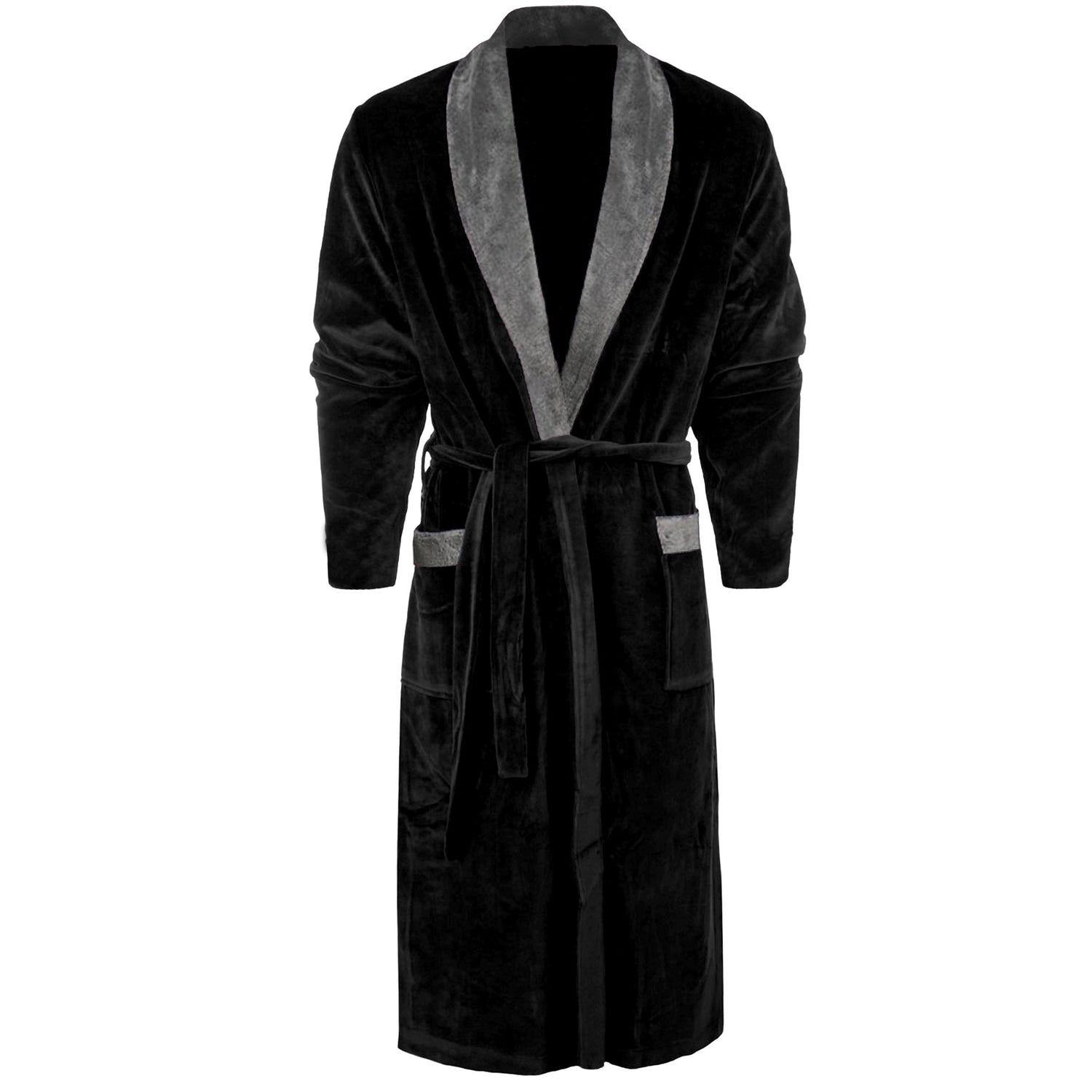 Dressing gown - fleece Bathrobe - shawl collar - Black - 30 day trial - Bathrobe For him &amp;amp; her - Unisex Bathrobe - Unisex Dressing gown