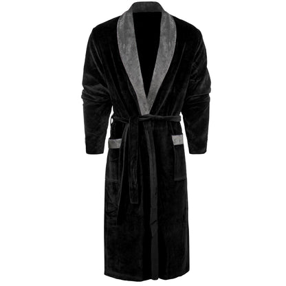 Dressing gown - fleece Bathrobe - shawl collar - Black - 30 day trial - Bathrobe For him &amp;amp; her - Unisex Bathrobe - Unisex Dressing gown