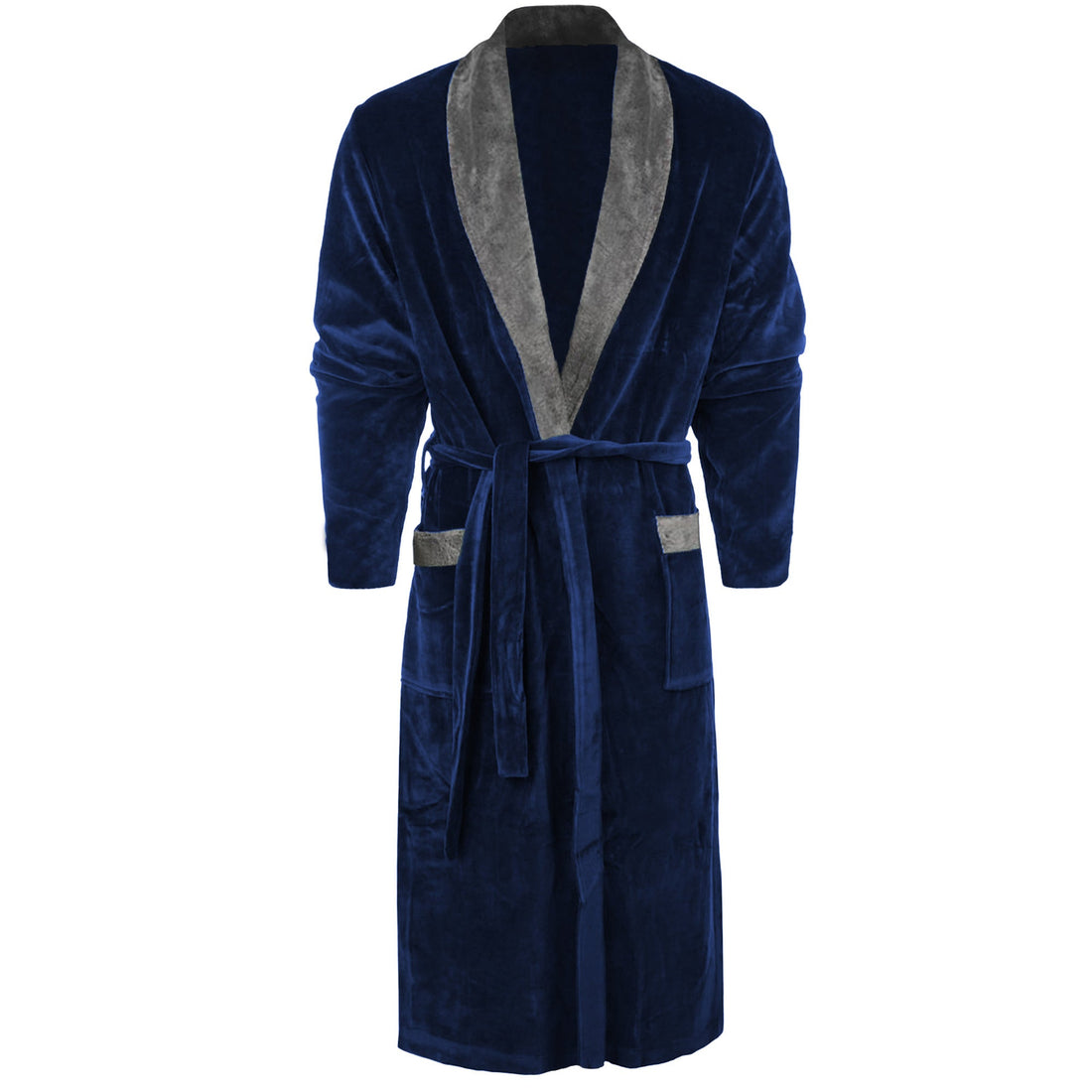 Kamerjas - fleece Badjas - sjaalkraag - Donkerblauw - 30 dagen uitproberen - Badjas Voor hem & haar - Unisex Badjas - Unisex Kamerjas