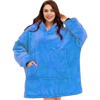 Hoodie Blanket - Snuggie Cuddle - Light Blue