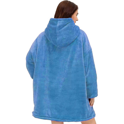 Hoodie Blanket - Snuggie Cuddle - Light Blue