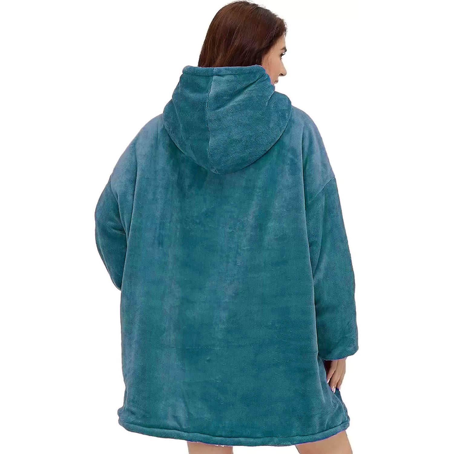 Hoodie Blanket Snuggie Cuddle Fleece Blanket With Sleeves
