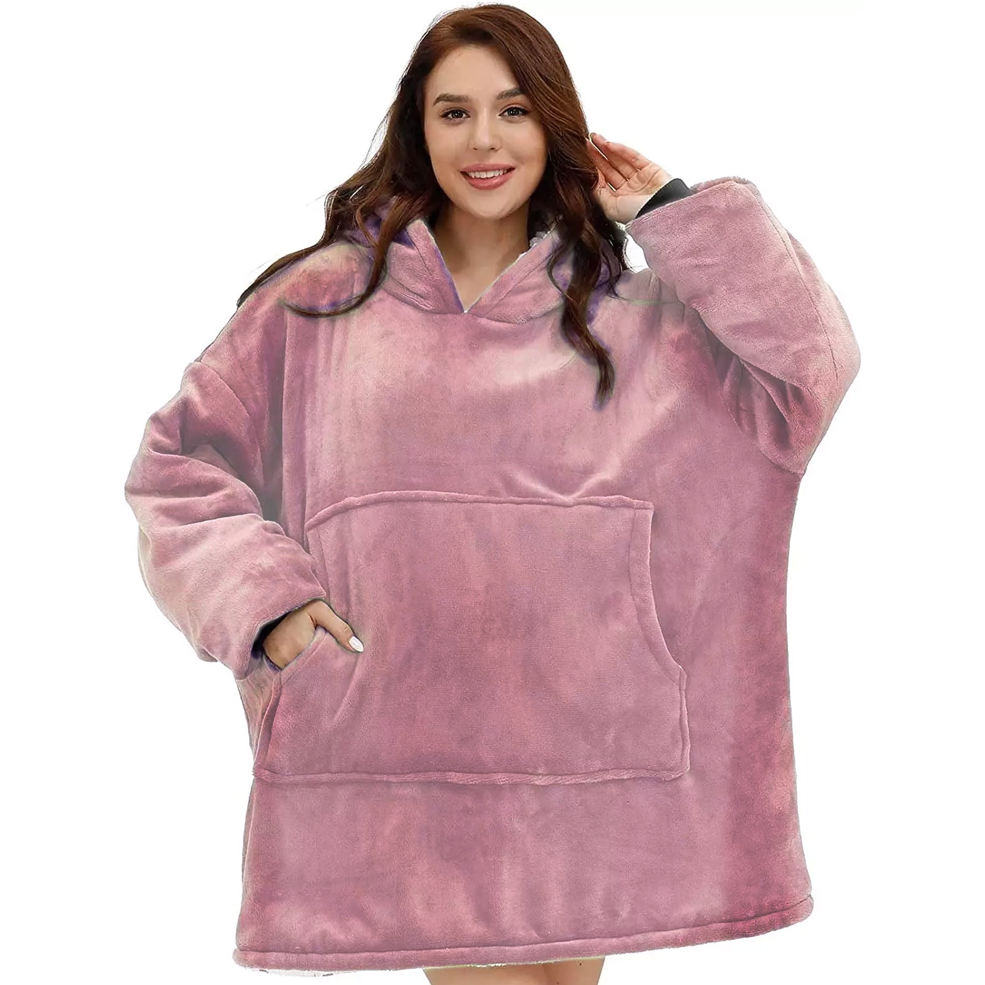 Hoodie Blanket - Snuggie Cuddle - Light Pink