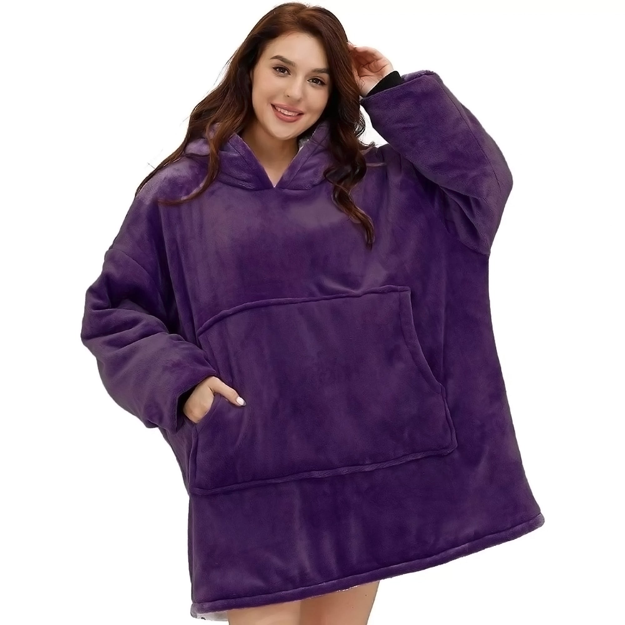 Hoodie Blanket - Snuggie Cuddle - Purple