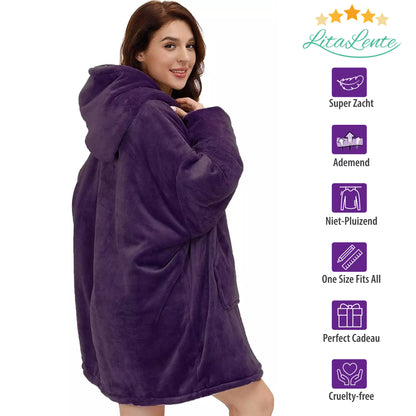 Hoodie Blanket - Snuggie Cuddle - Purple