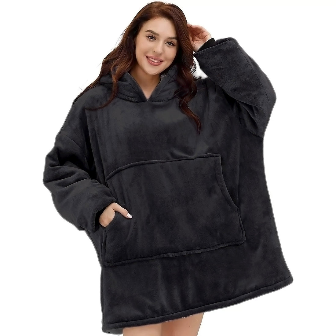 Hoodie Deken - Snuggie Cuddle - Zwart