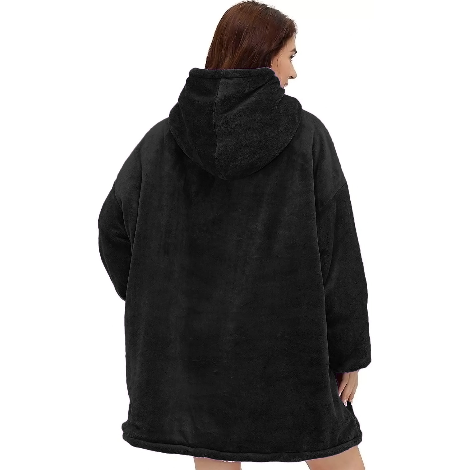 Hoodie Blanket - Snuggie Cuddle - Black