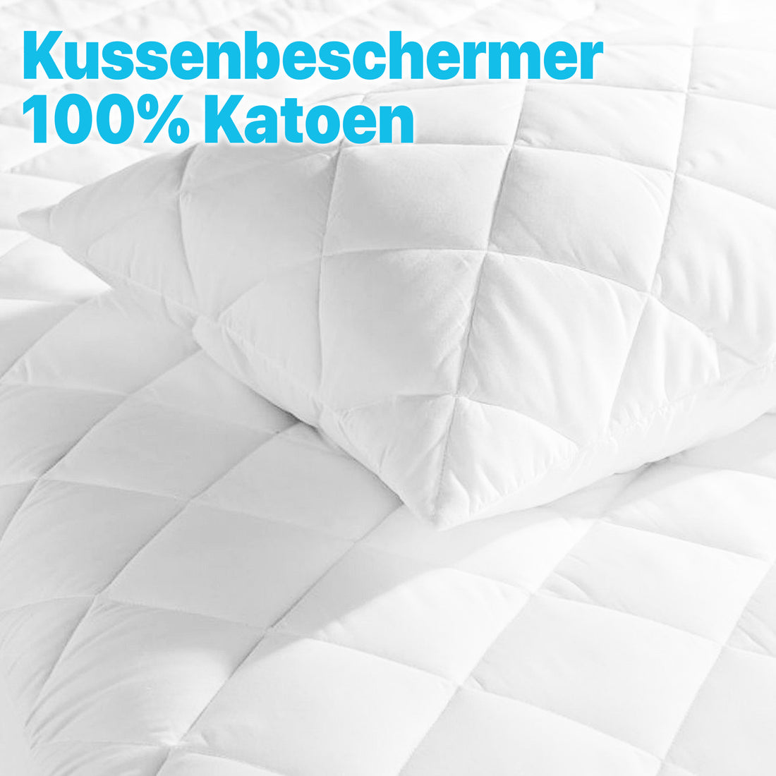 Pillow Protector Cotton White/Cream - 60x70 - Antibacterial Pillow Protector - Pillow Protector - Pillow Protector With Zipper - Pillowcase - Pillow Protector - Molton Pillowcases